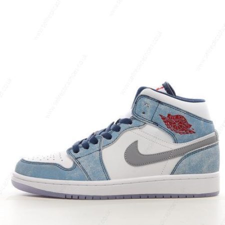 Replica Nike Air Jordan 1 Mid Men’s / Women’s Shoes ‘Blue Red Grey’ DN3706-401